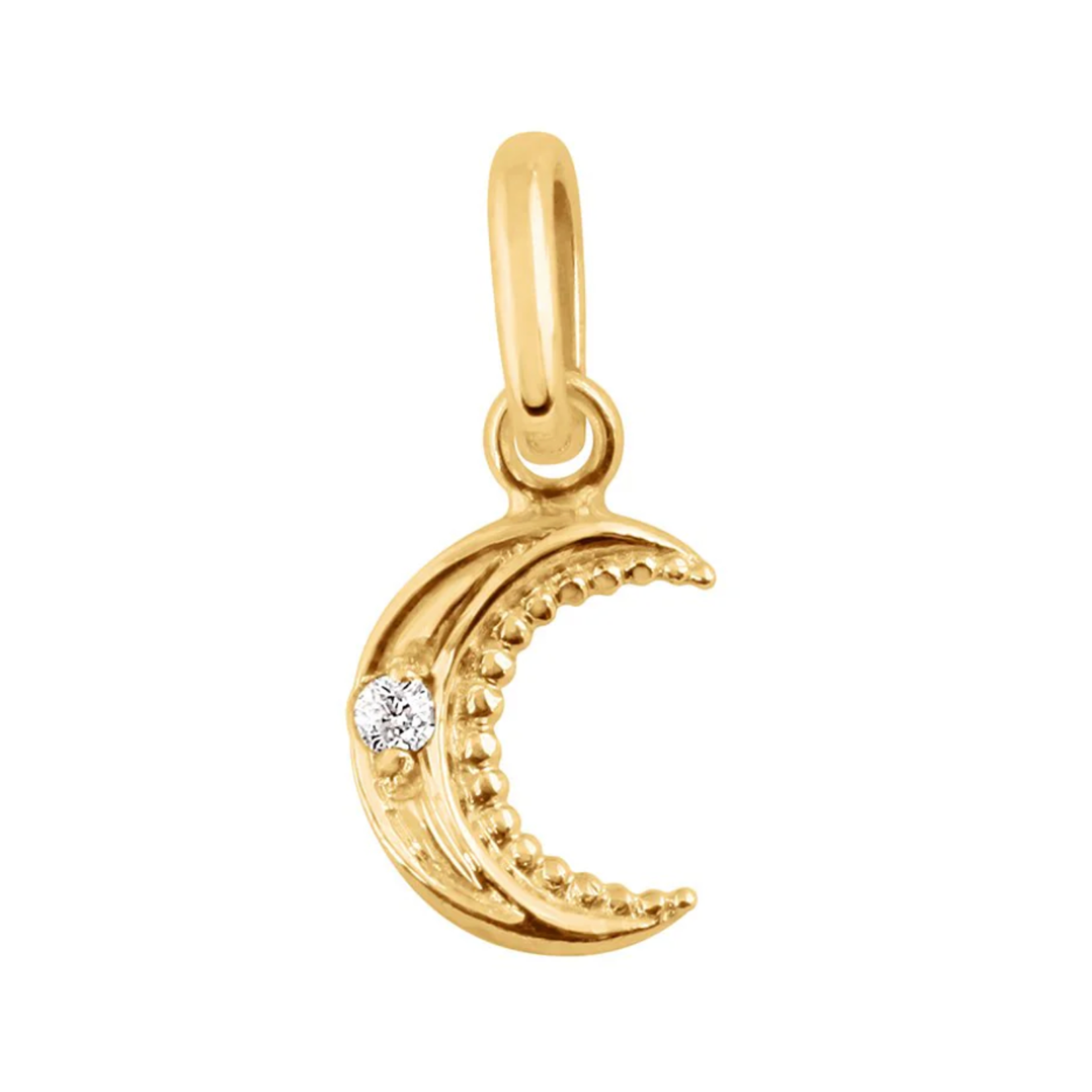 Gigi Clozeau 18K Yellow Gold and Diamond Petite Moon Pendant