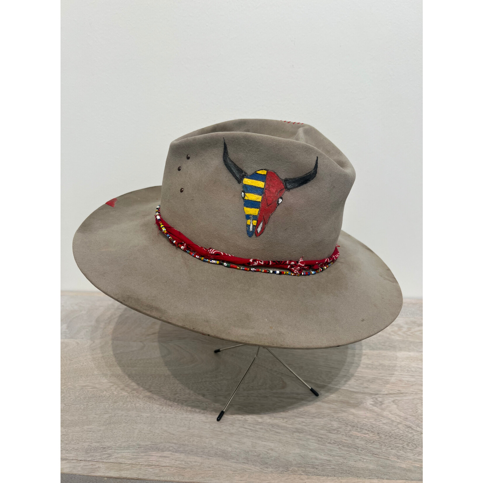 Demented Hat Co. Circa 1960 Hat with Navajo Buffalo Skull