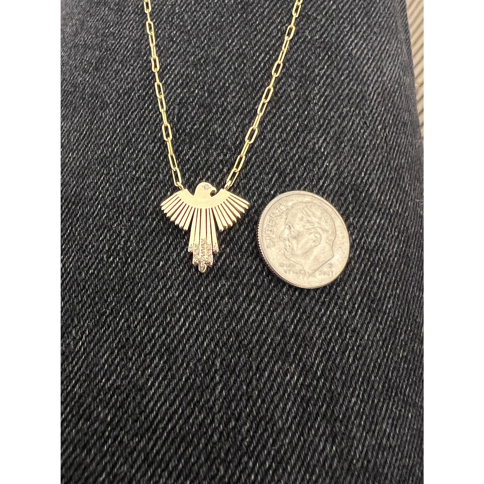 Kelly O'Donovan 14k and Diamond Baby Hawk Necklace