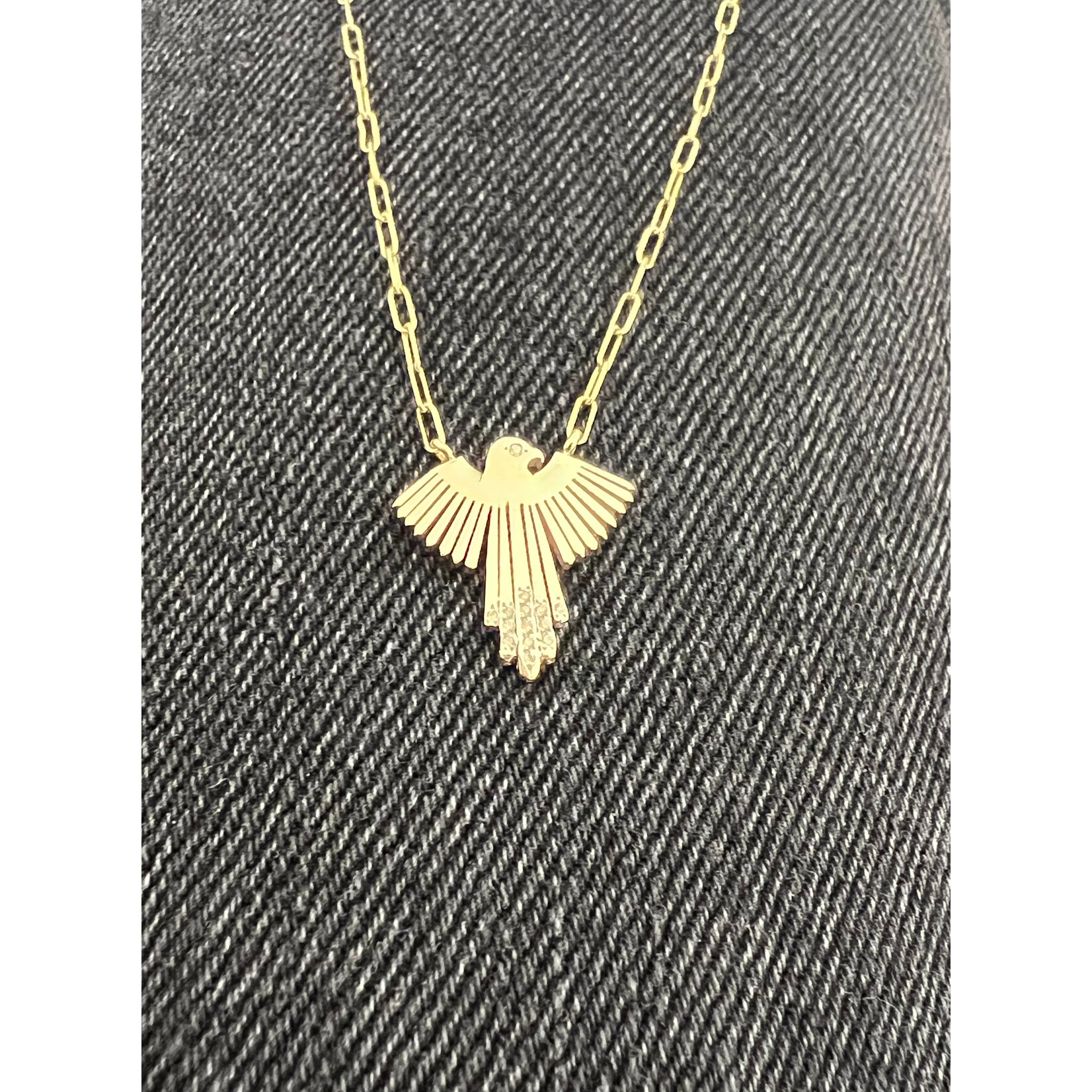 Kelly O'Donovan 14k and Diamond Baby Hawk Necklace
