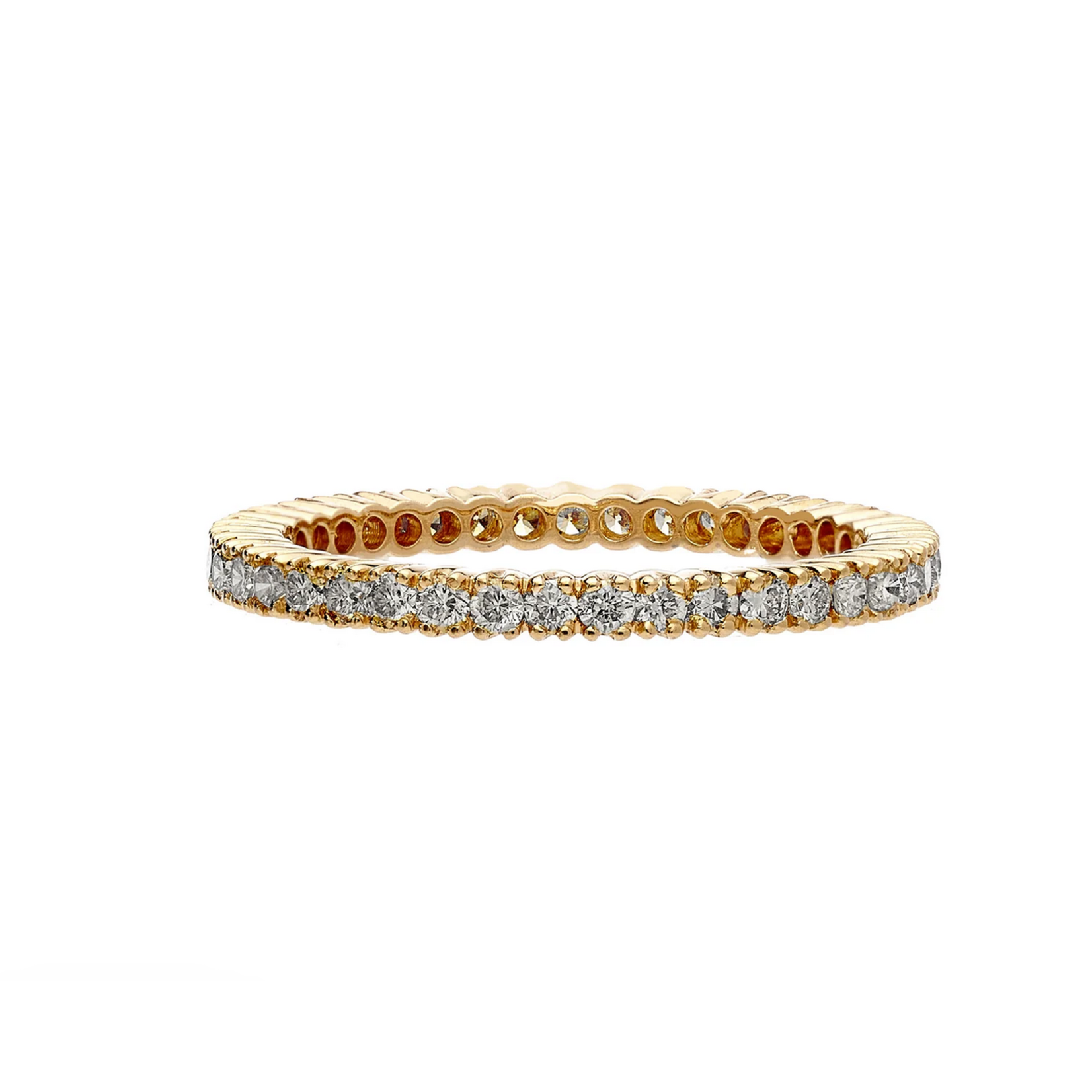 Sethi Couture Prong Yellow Gold and White Diamond Eternity Band