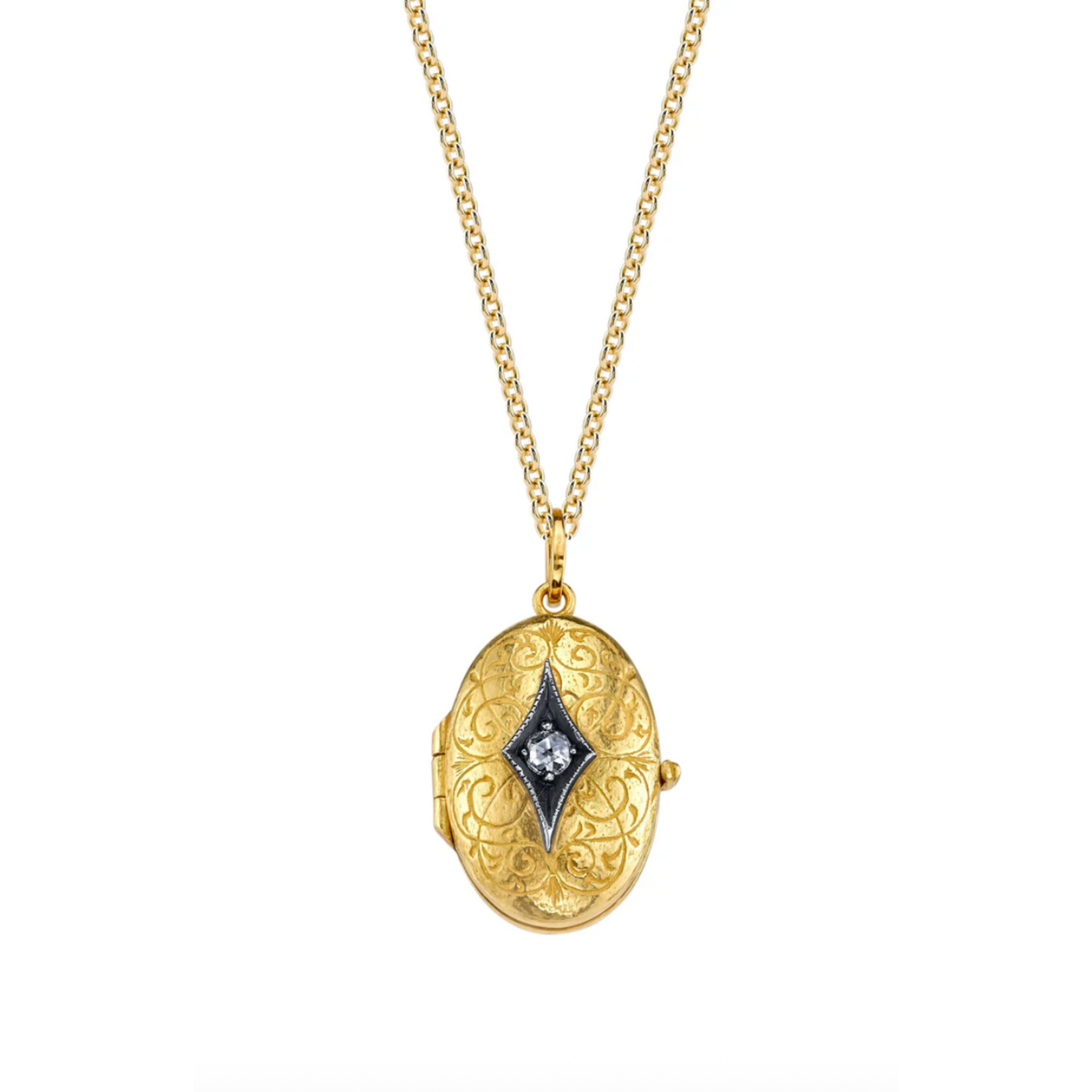Arman Sarkisyan 22k Oval and Diamond Locket