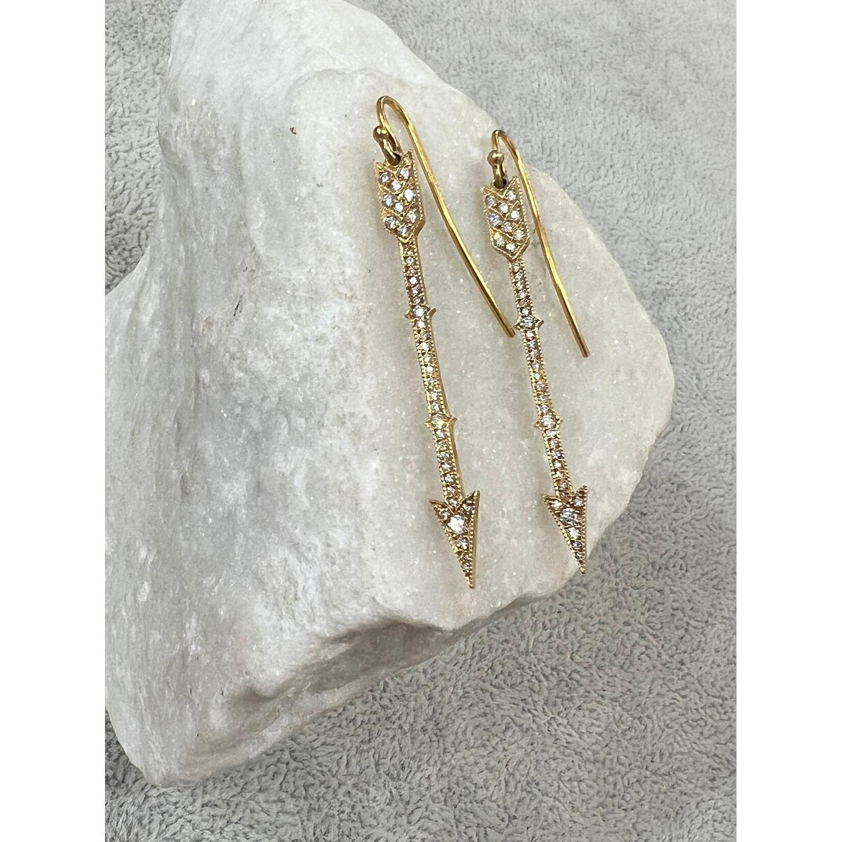 Arman Sarkisyan 18k Gold and Diamond Arrow Drop Earrings