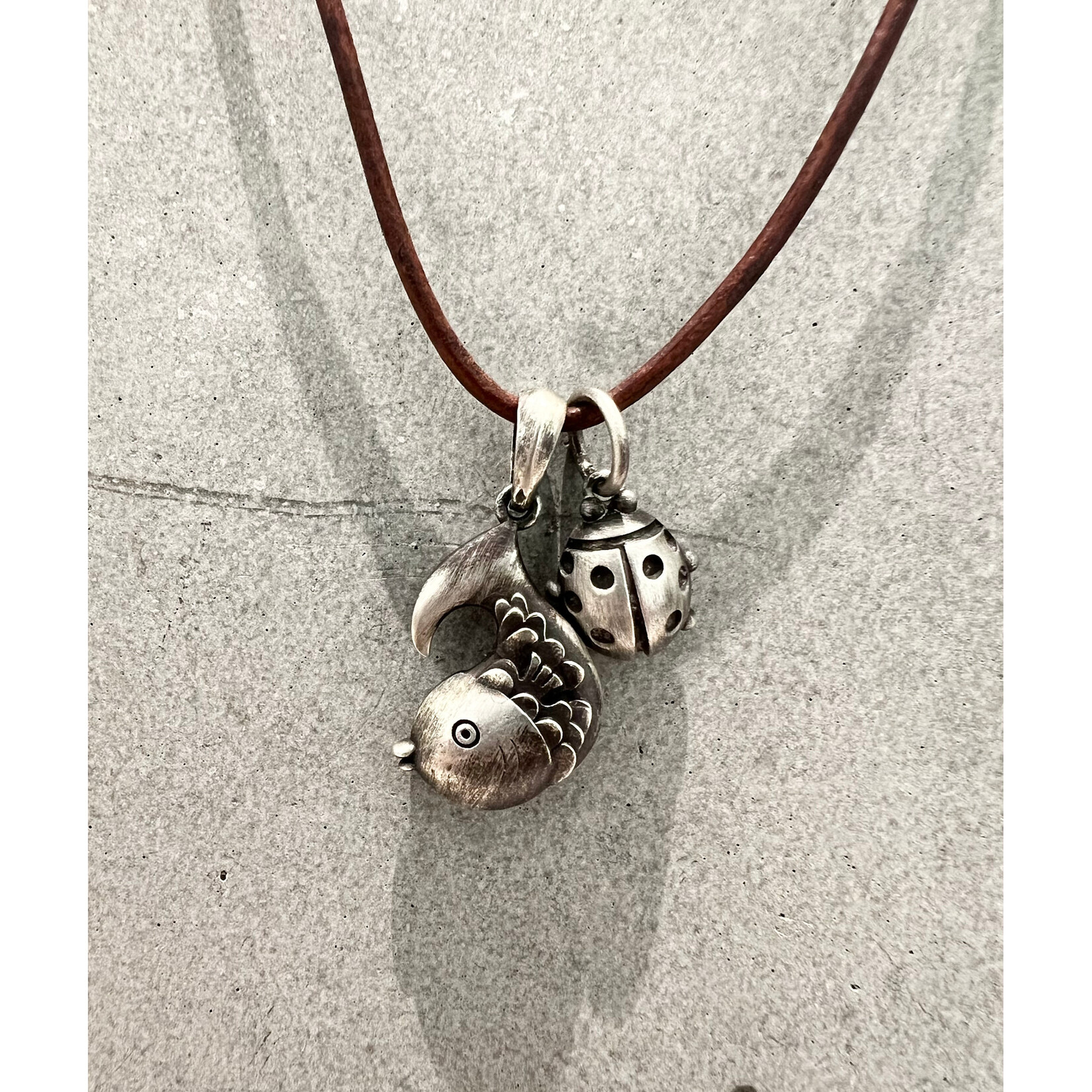 Kelly O'Donovan Luck & Love Ladybug Charm Pendant With Red Enamel Heart on Reverse