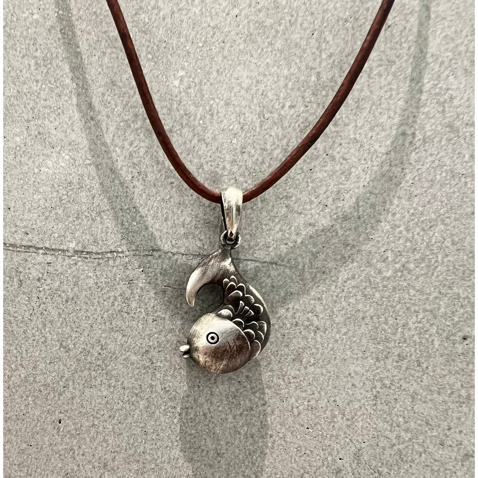 Kelly O'Donovan Heavy 3D Fortunate Fish Charm Pendant in Sterling Silver