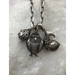 Kelly O'Donovan Wise Owl Charm in Blackened Sterling Silver