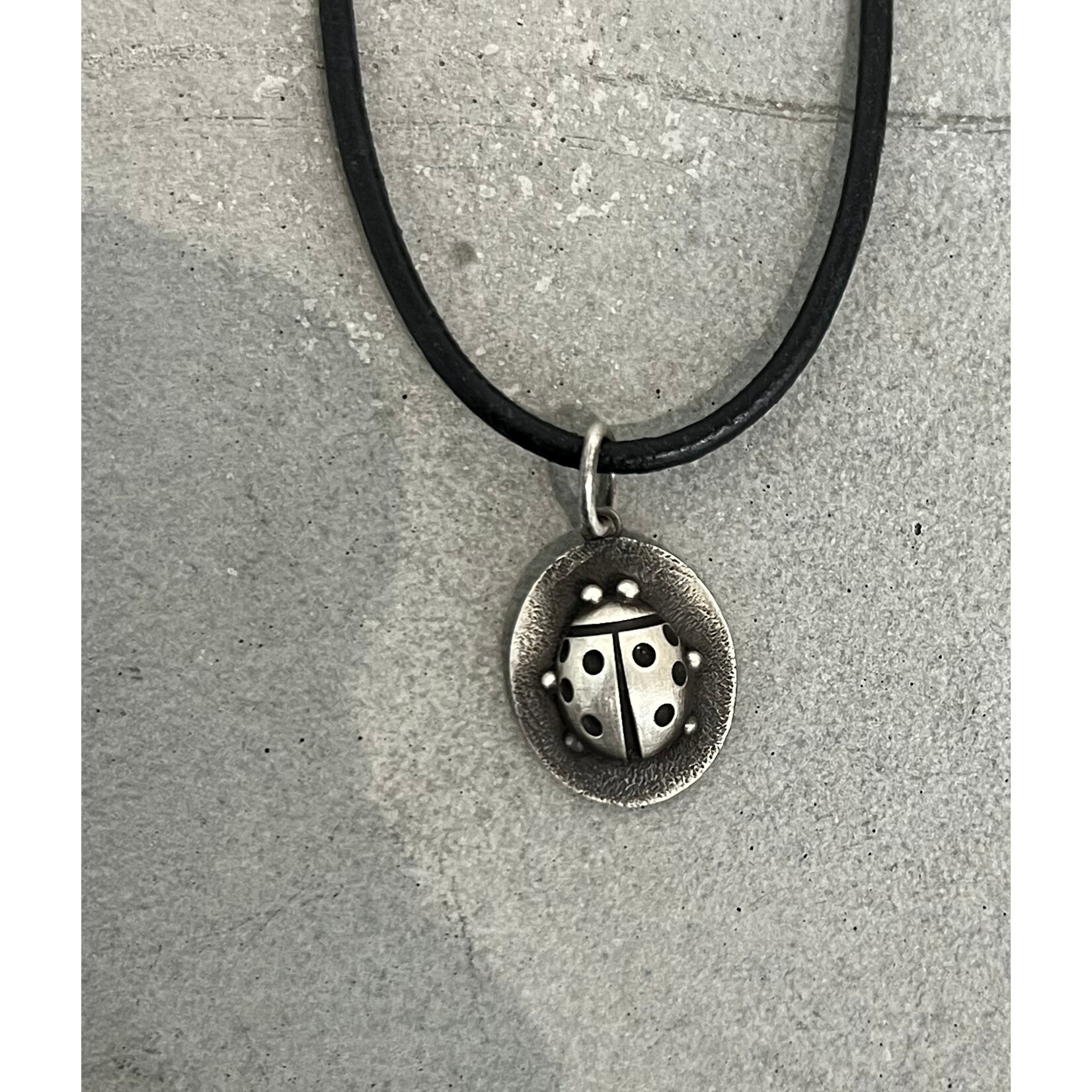 Kelly O'Donovan Lucky Ladybug Medallion in Blackened Sterling Silver
