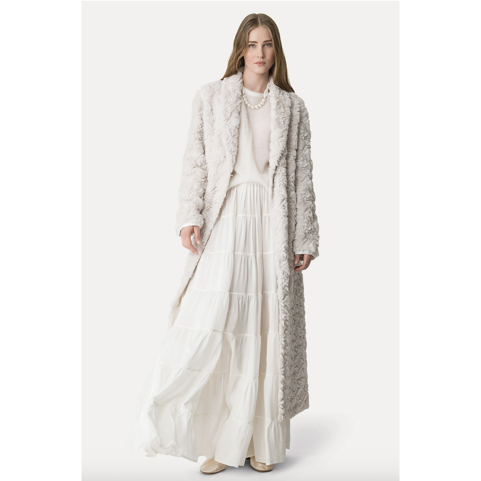 Forte Forte "Divine" Embroidery Eco Fur Coat