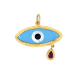 ARA Collection Crying Ruby Evil Eye Pendant in 24k Gold