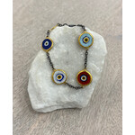 ARA Collection Large Evil Eye Bracelet with Oxidized Silver Chain