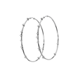 Mattia Cielo Large Rugiada 18k White Gold & Diamond (.47cts) Hoop Earrings