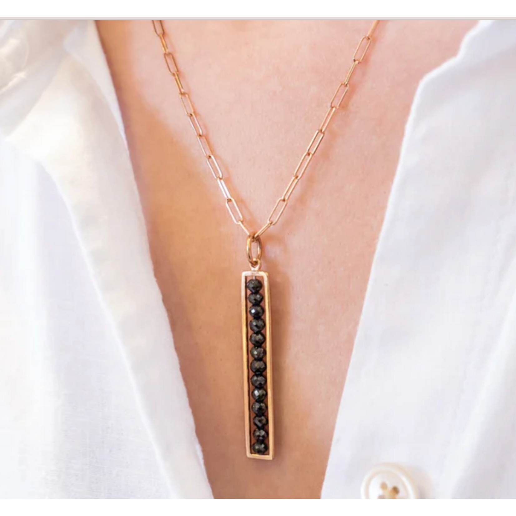 Sethi Couture 18k Yellow Gold and Black Diamond Pendant