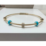 Andi Alyse Diamond (.15ct) and Turquoise (7.5ct) 14K Yellow Gold (7.78gr) Bangle