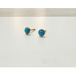 Andi Alyse Turquoise (.51ct) and 18K Yellow Gold (1.05gr) Stud Earrings