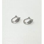 Andi Alyse Evil Eye Diamond (.25ct) and Sapphire (.1ct) Huggies in 18K White Gold (1.85gr)