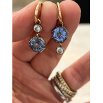 Andi Alyse Lab Diamond and Sapphire Drop Earrings set in 18K Yellow Gold