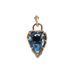 Armenta London Blue Topaz Heart Enhancer w/Champagne Diamonds (.717ct) set in 14K Rose Gold and Grey SS