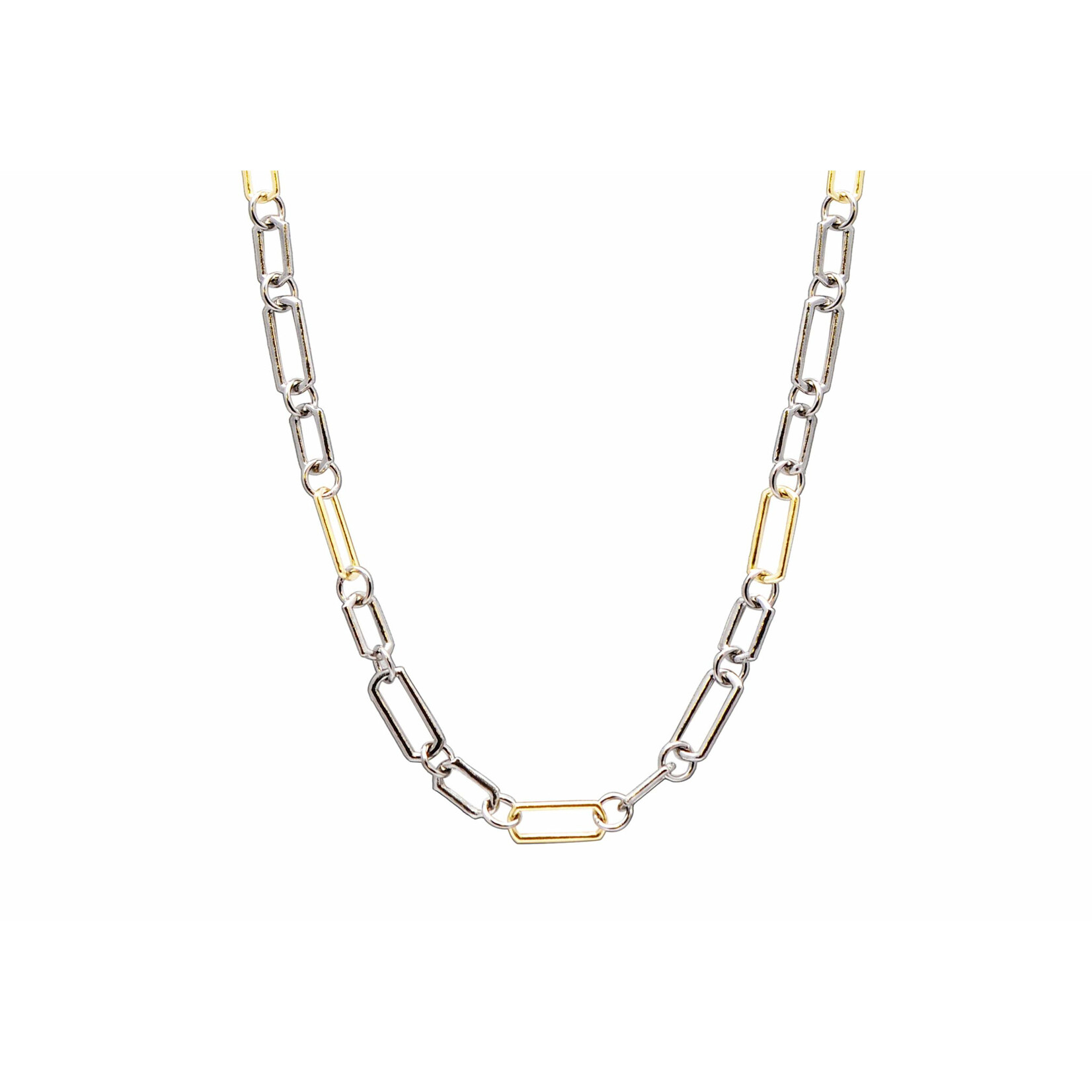 Armenta Old World 18K Yellow Gold and SS 18" Paperclip Chain w/Toggle Closure, 16-17-18"