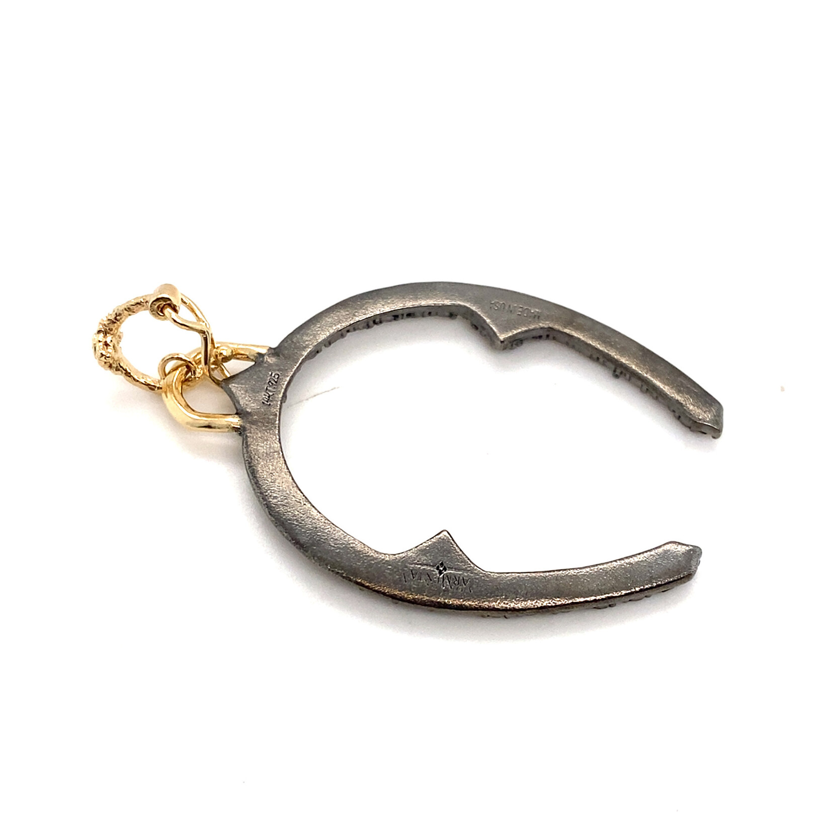 Armenta Large Horseshoe Charm Enhancer set in 14K Rose Gold and Grey SS w/Champagne Diamonds (.05ct) and Round Brillian Diaspore