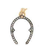 Armenta Large Horseshoe Charm Enhancer set in 14K Rose Gold and Grey SS w/Champagne Diamonds (.05ct) and Round Brillian Diaspore
