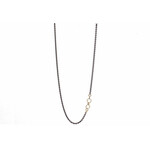 Armenta Old World Necklace w/18K Yellow Gold Circle Links w/Champagne Diamonds on Grey Silver Chain w/Toggle, 16-18"