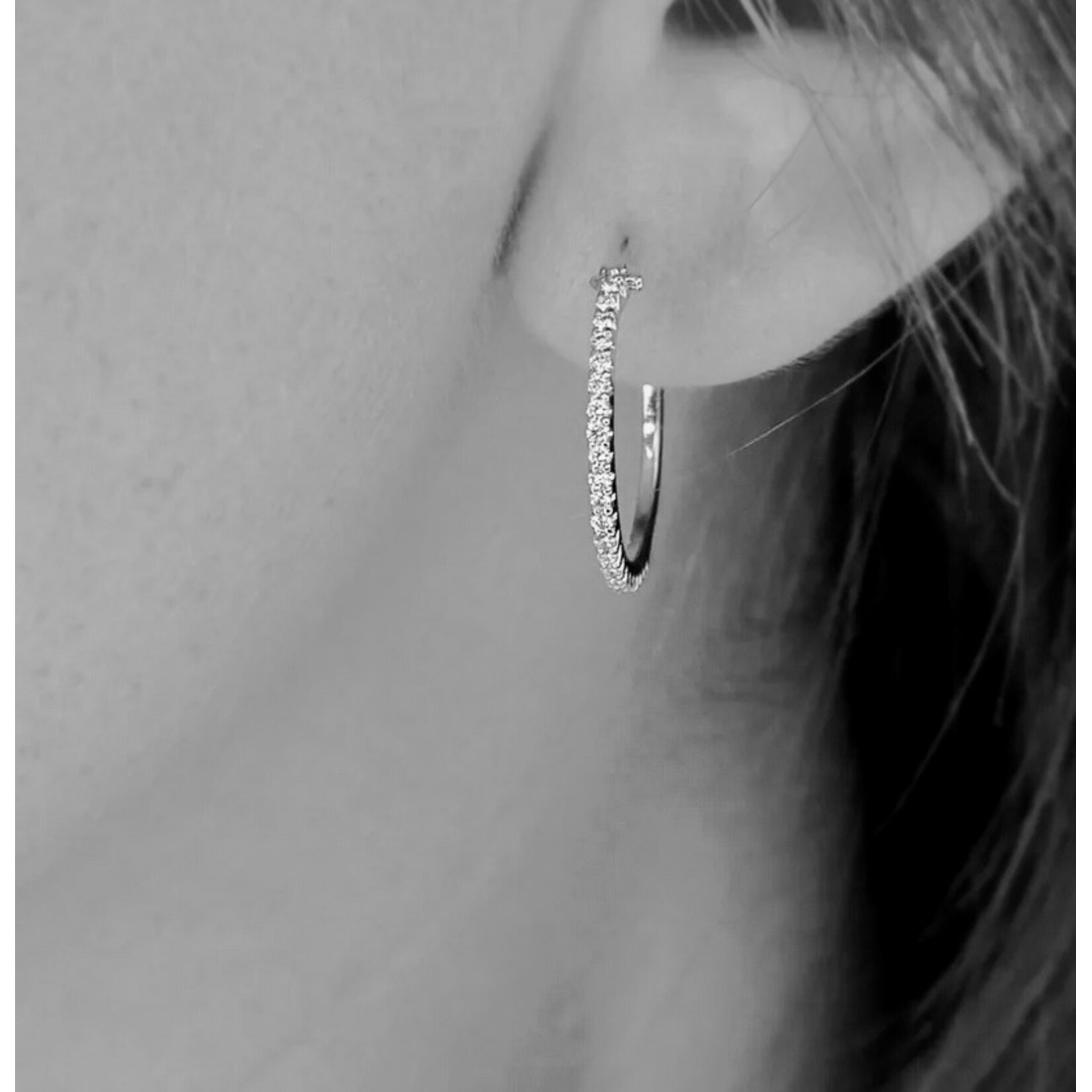 Sethi Couture 18k White Gold and Diamond Simple Elegance Small Hoops