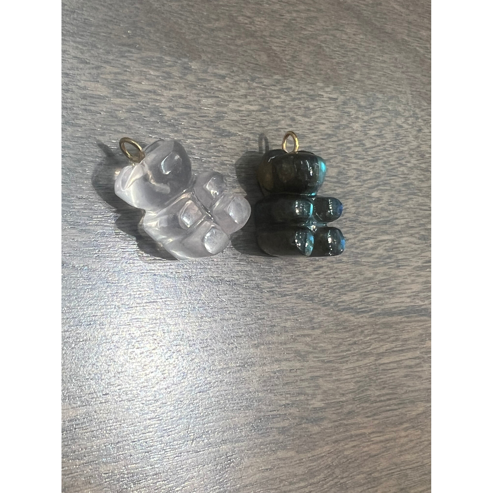 Lui Jewelry Rose Quartz Bear Charm Pendant, 14k