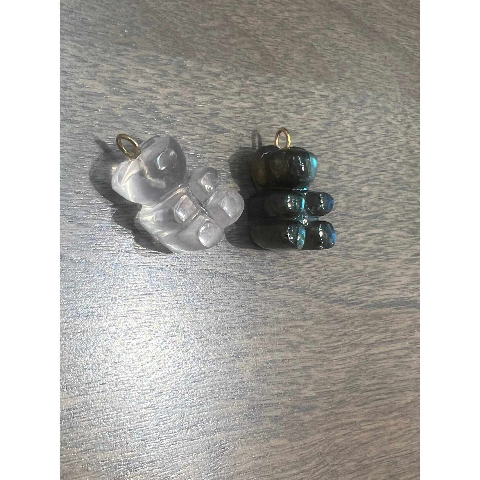 Lui Jewelry Rose Quartz Bear Charm Pendant