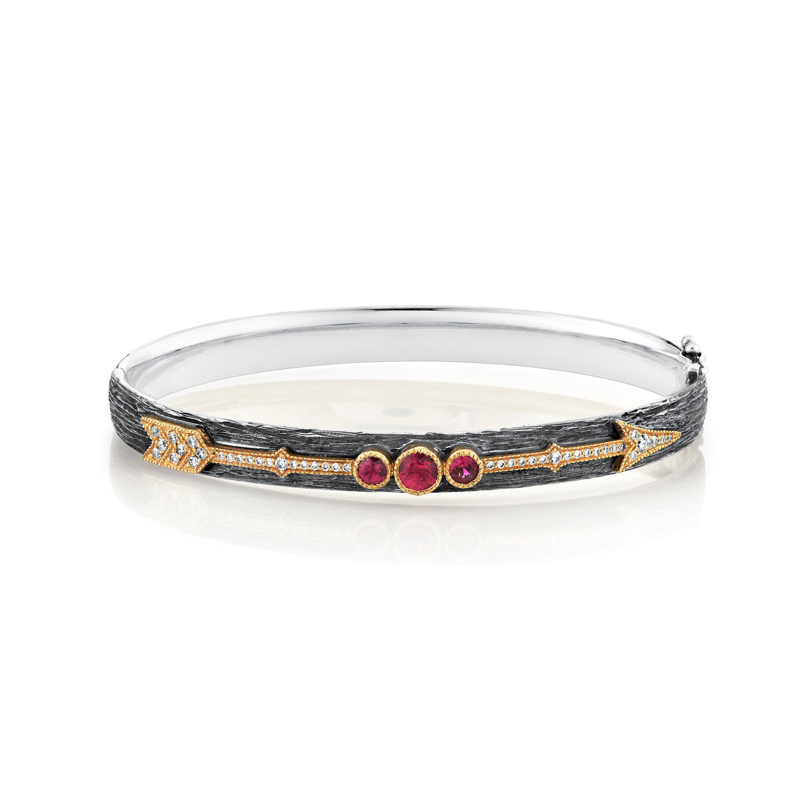 Arman Sarkisyan 3 Ruby Arrow Bracelet : 18k, Silver, Ruby (.65ct), Diamonds (.25ct)