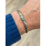 Arman Sarkisyan Mixed Metal Snake Cuff with Tsavorite and Diamonds