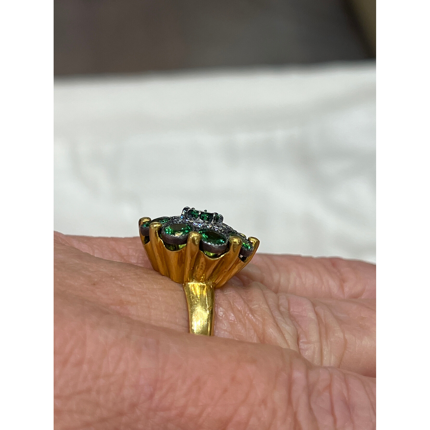 Arman Sarkisyan 22k and Tsavorite Cupcake Ring with Diamonds