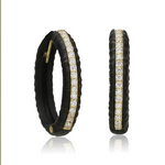 Sarah Graham Metalsmithing Ridge Diamond Hinged Hoop Earrings, 19mm