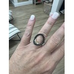 Sarah Graham Metalsmithing Pebble Medium Circle Ring with Mixed Color Diamonds