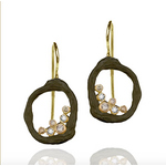 Sarah Graham Metalsmithing Pebble Diamond Single Wire with White and Cognac Diamonds