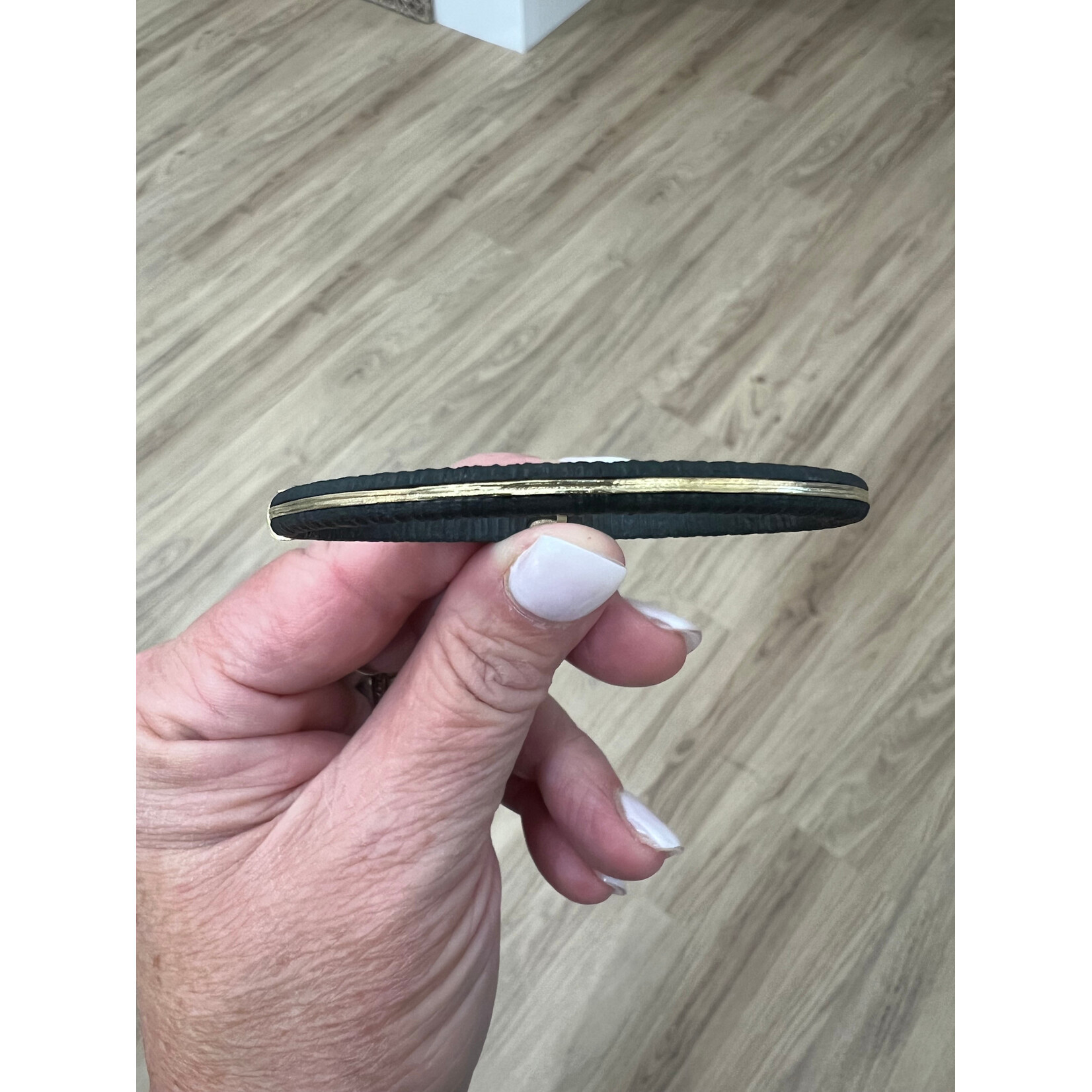 Sarah Graham Metalsmithing RIdge Hinged Cuff with 18k Thin Stripe