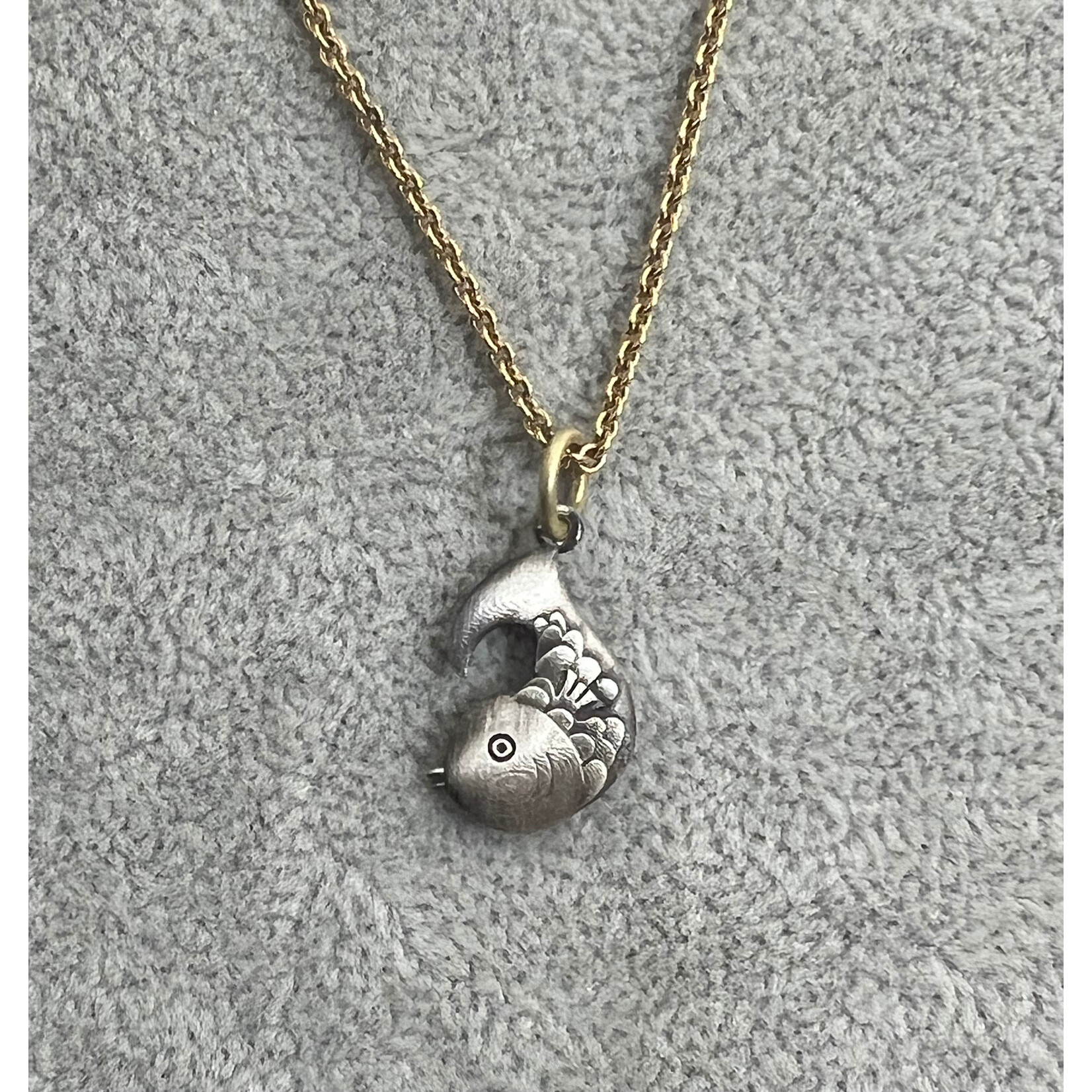 Kelly O'Donovan Fortunate Fish Pendant Charm, Sterling Silver and 14k