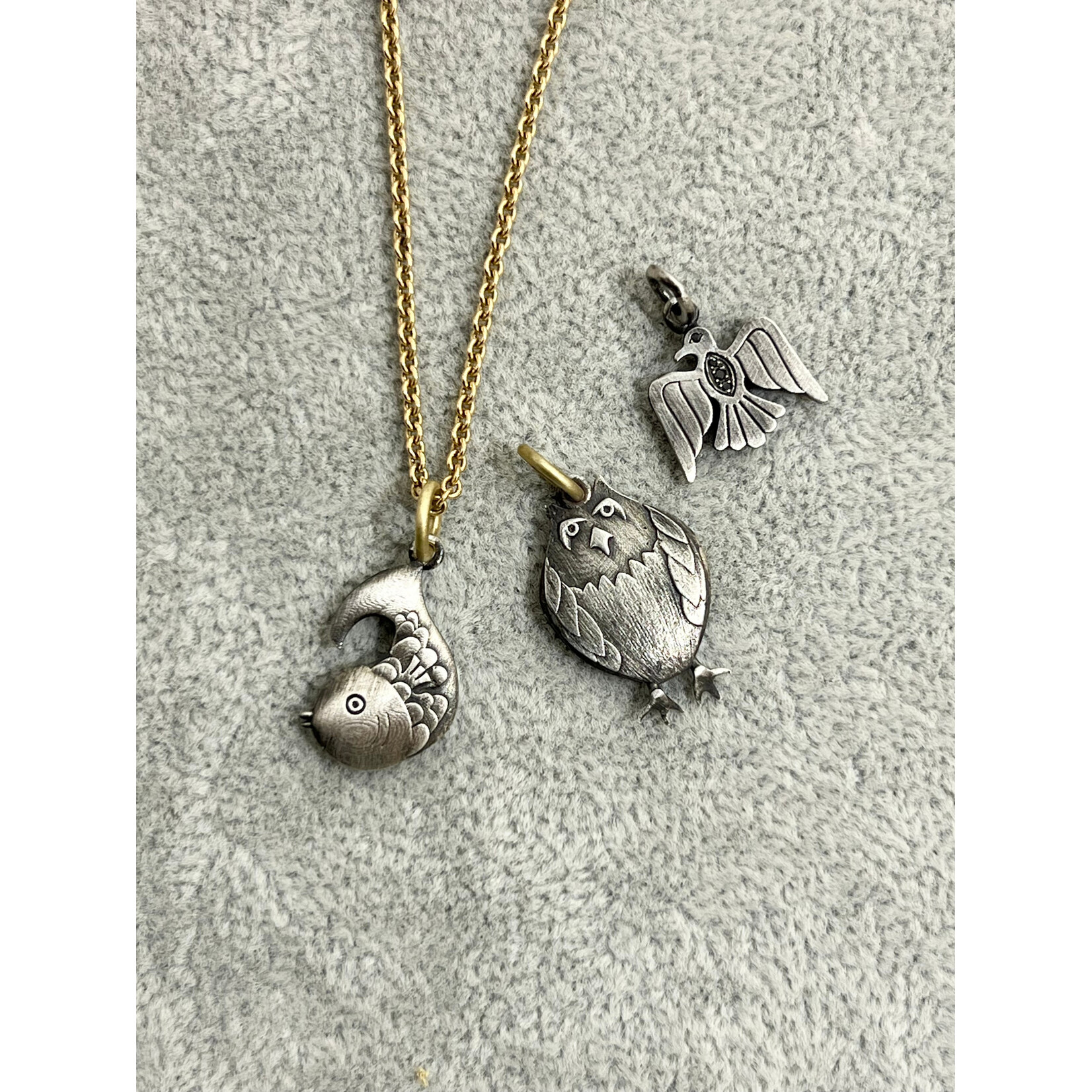 Kelly O'Donovan Fortunate Fish Pendant Charm, Sterling Silver and 14k