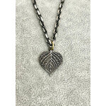 Kelly O'Donovan Aspen Leaf Charm Pendant, 14k and Silver