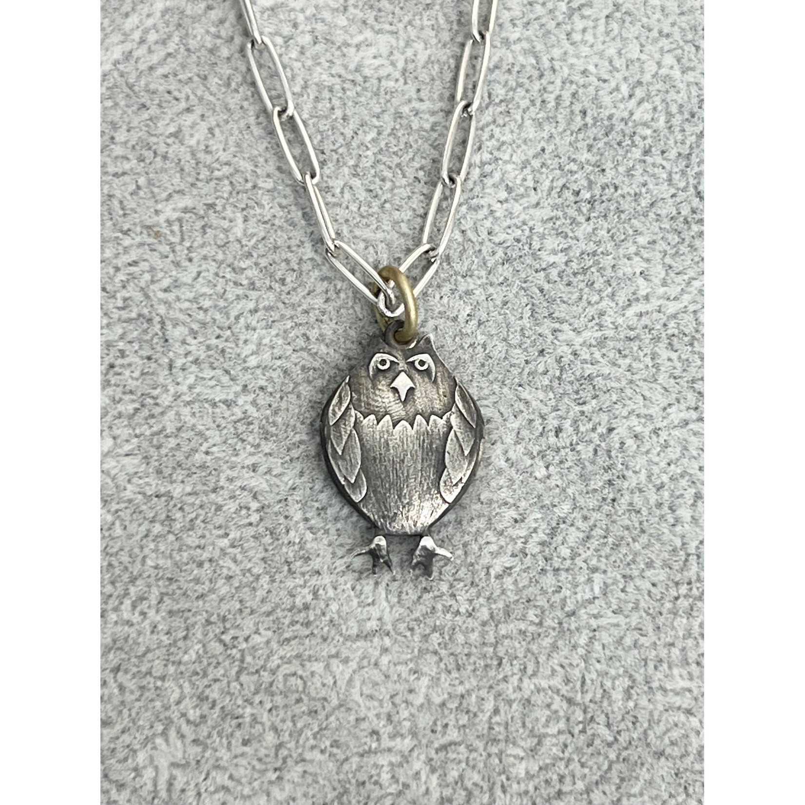 Kelly O'Donovan Wise Owl Charm Pendant, 14k and Silver