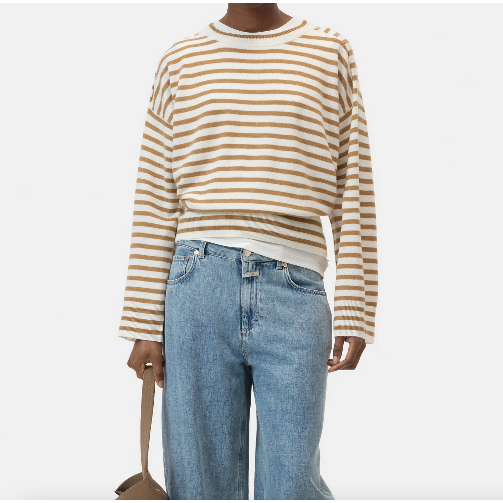 Closed Striped Crew Neck Long Sleeve