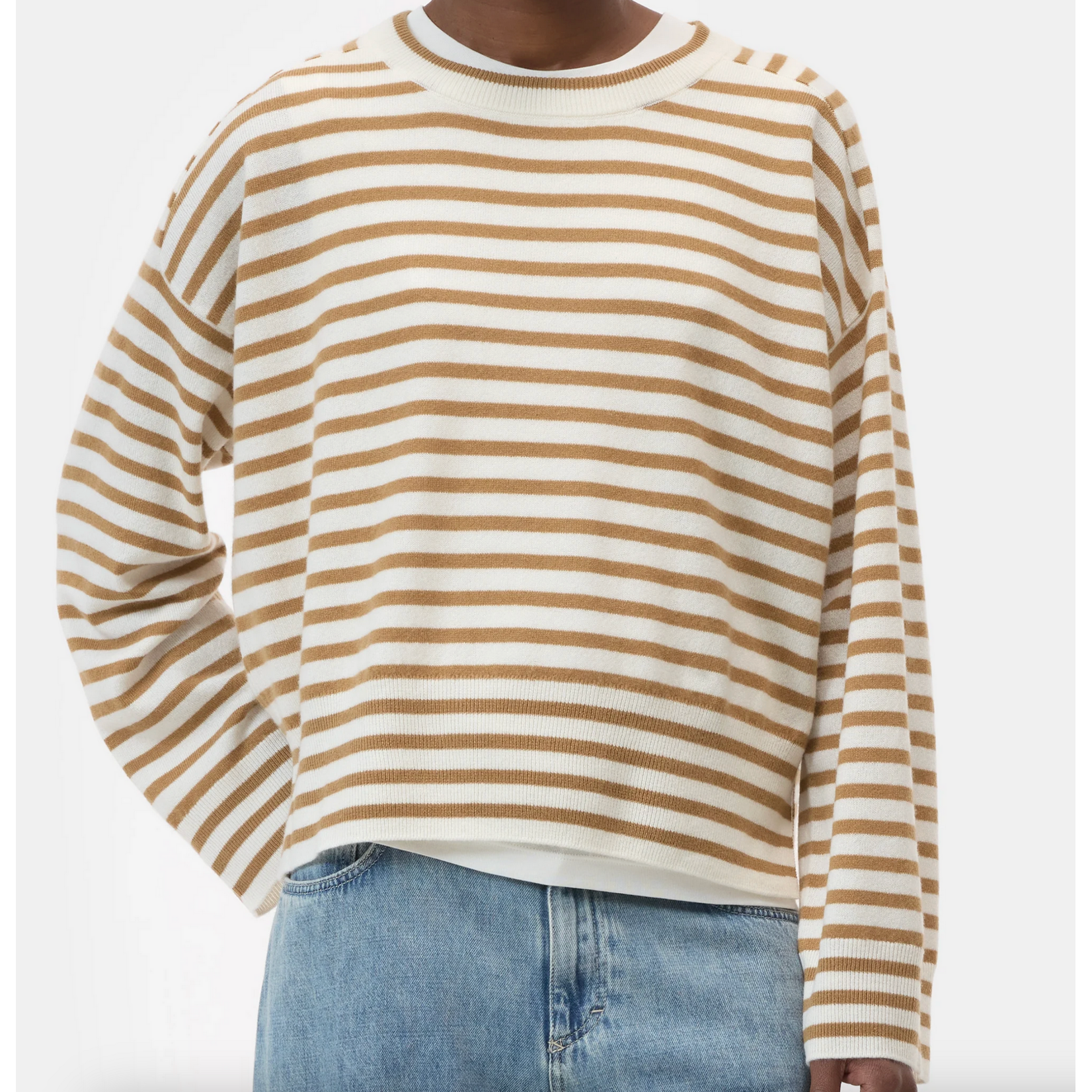 Closed Striped Crew Neck Long Sleeve