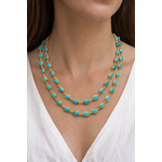 ARA Collection Sleeping Beauty Oval Turquoise & 24k Gold Necklace - 36"