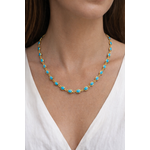 ARA Collection Round Turquoise & 24k Gold Eternity Necklace
