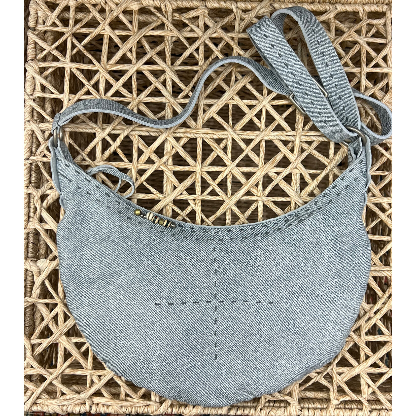 Cindy Kirk Sling - Natural Denim w/Grey
