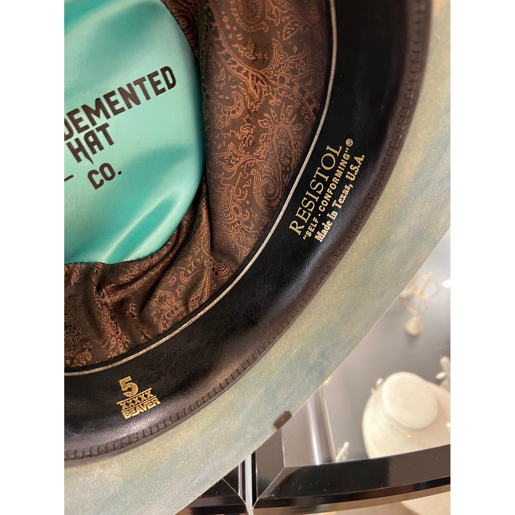 Demented Hat Co. Reworked and Hand Dyed Pale Blue Vintage Resistol 5X Beaver Hat