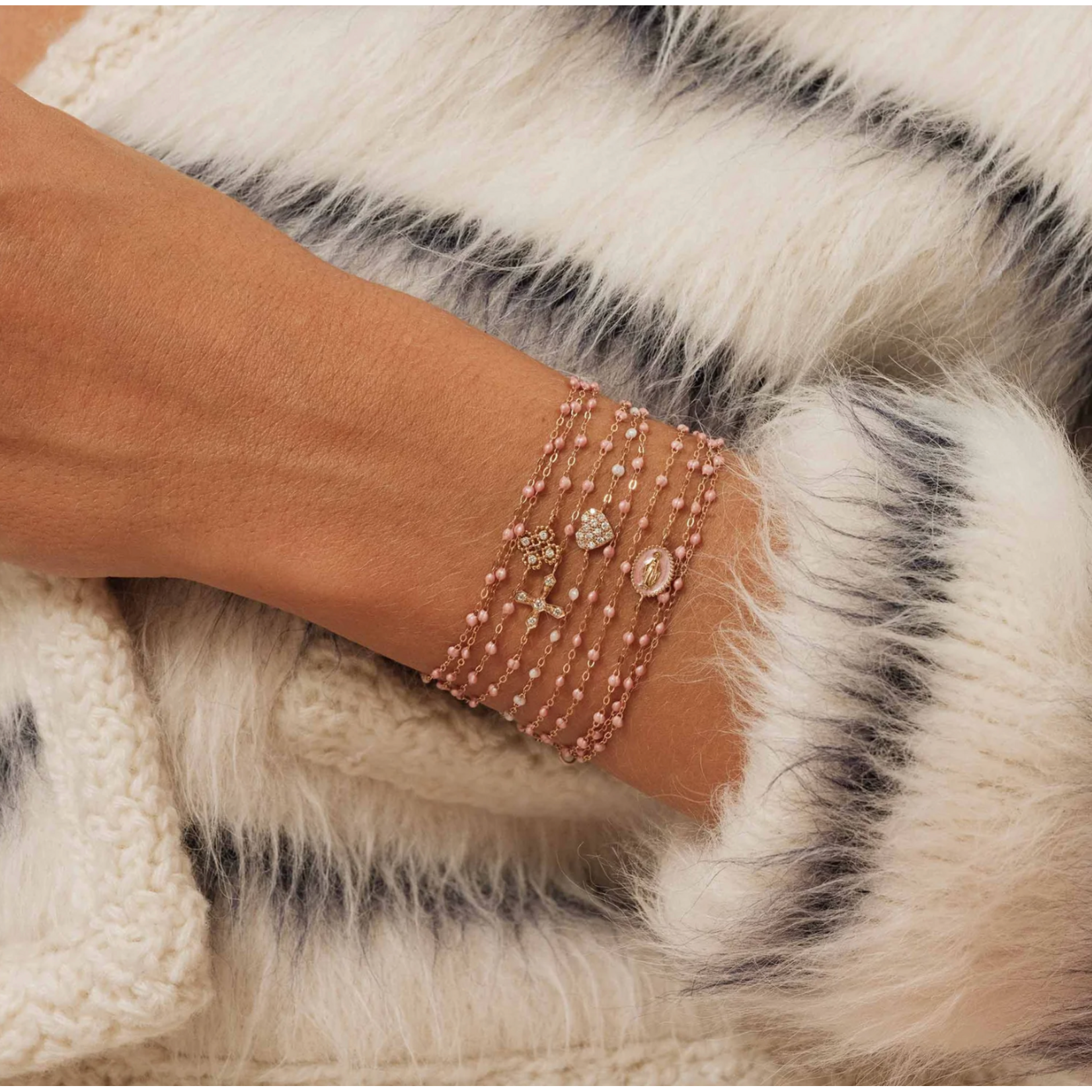 Gigi Clozeau Madone Resin Classic Gigi Bracelet, Blush