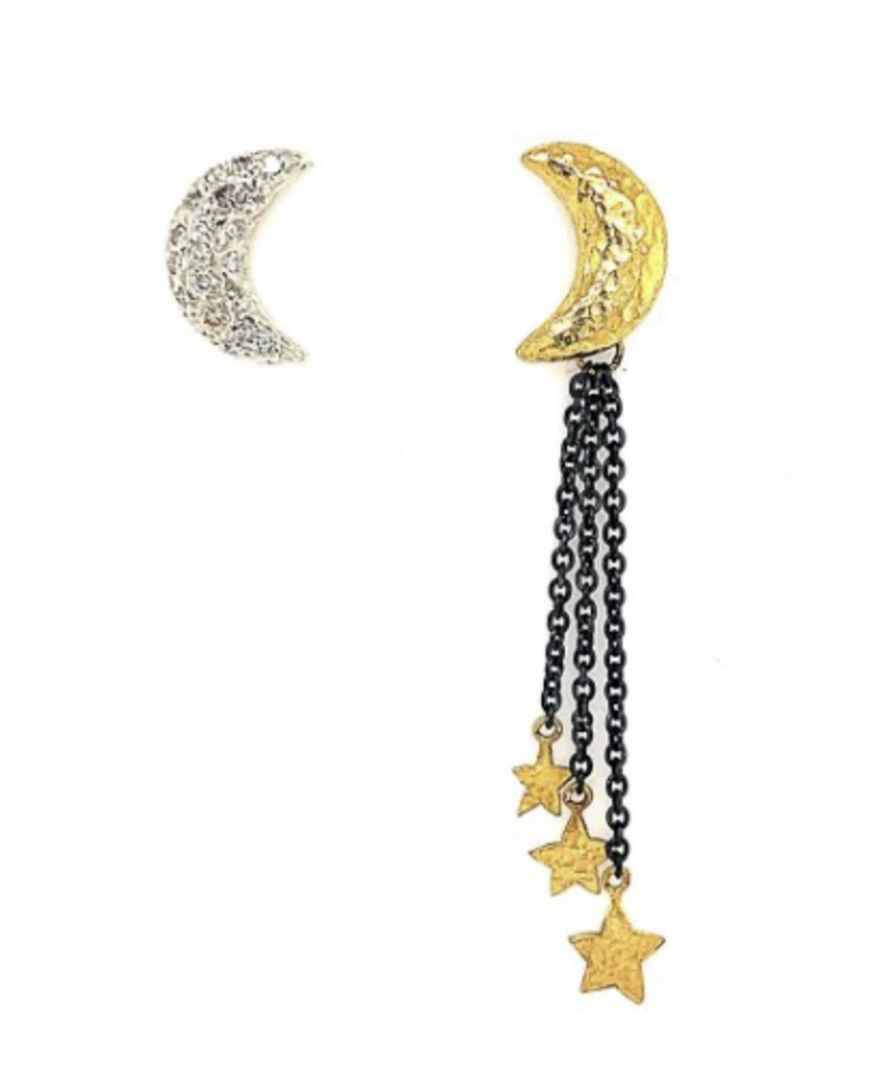 Ara assymetrical moon earrings