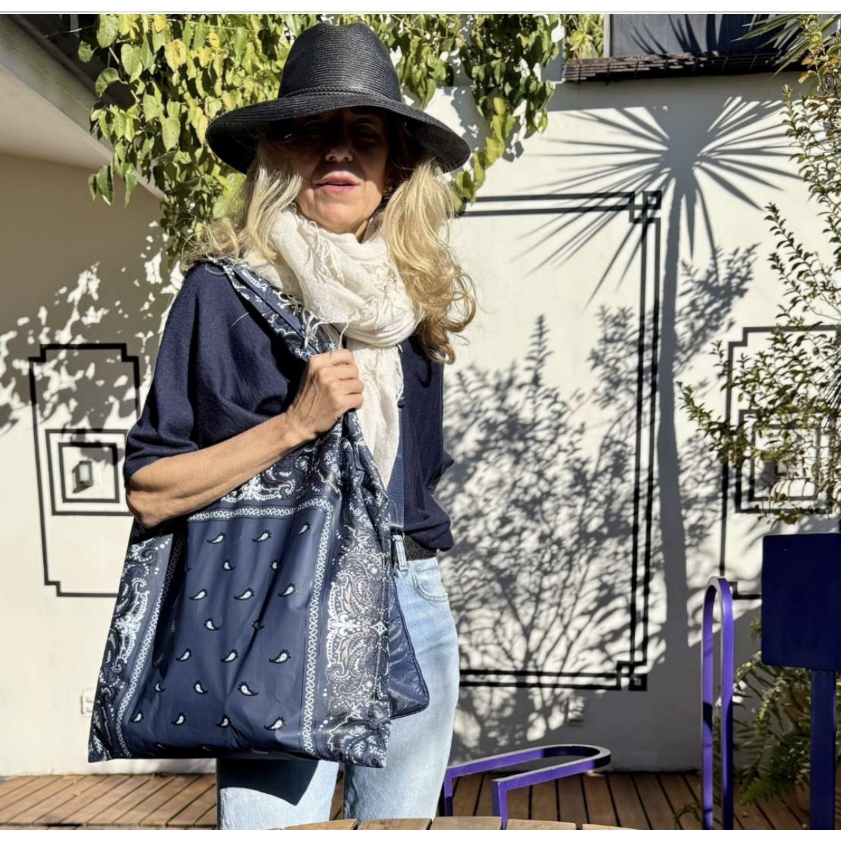 Hi, Love Carryall Tote Navy Bandana