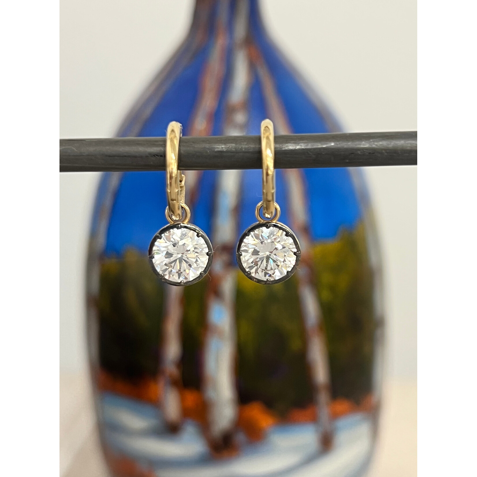 Andi Alyse 4 Carat Lab Diamond 14k Drop Huggie Earrings