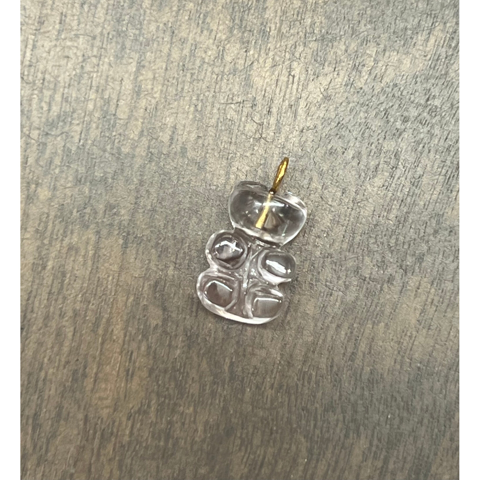 Lui Jewelry Clear Quartx Bear Charm Pendant, 14k